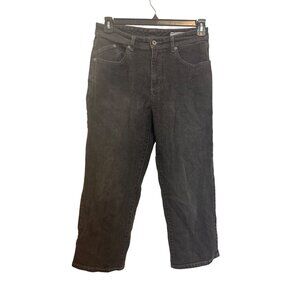 Chicos Womens Black Denim Capri Jeans Size 1 98% Cotton Stretch Casual